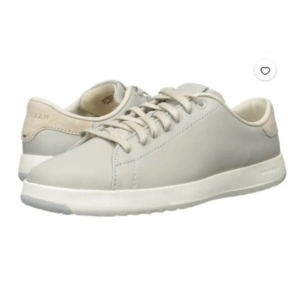 Cole Haan Women's Grandpro Tennis Silverfox Ankle-High Leather Grey Sneakers - Picture 1 of 11